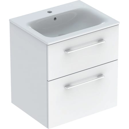 MOBILIER 100 CM SELNOVA SQUARE CU LAVOAR, DOUA SERTARE,ALB